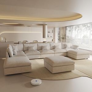 Cloud Couch for LivingRoom,190" U Shaped Modular Sectional Couch with Storage Ottoman,Down Filled 9 Seater Convertible Sleeper Sofa Bed Oversized Furniture.