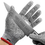 NoCry Premium Cut Resistant Gloves Food Grade — 100% Food Safe — Level 5 Meat Cutting Glove for Chefs & Butchers — Perfect Mandoline Glove or Oyster Shucking Gloves with Superior Comfort & Dexterity