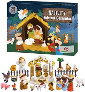 Advent Calendar 2024-25 Days of Christmas Nativity Scene Set - Countdown to for Kids Boys Girls Children Toddler Teens Indoor Toy