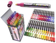 28 Wildflower Colors Acrylic Paint Pens Studio Color Series Markers Set 3mm Medium Tip, Rock Painting, Glass, Mugs, Wood, Metal, Canvas, DIY Projects, Detailing. Non Toxic, Waterbased, Quick Drying