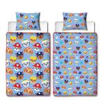 Character World Official Paw Patrol Single Bed Coverless Duvet Bedding | Reversible Coverless Quilt, Pillow & Pillowcase | Washable Duvet | Perfect For Travelling & Sleepovers | Single 4.5 tog