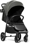 Mompush Nova Baby Stroller, Spacious Seat & Lie-Flat Mode, Toddler Stroller with Large UPF 50+ Canopy, Compact Folding with One Hand, Infant Stroller for Birth to 50 LB