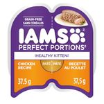 IAMS Perfect Portions Healthy Kitten Wet Cat Food Paté – Grain Free With Chicken – 24x75G (2.6oz) Trays