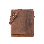 TALED Leather Shoulder Bag Men & Women I Genuine Leather Laptop Bag up to 13 Inches I Messenger Bag with Shoulder Strap I Shoulder Bag I Work Bag I Carry Bag I Handbag, Fox, standard size, Bohemian,