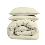 Indore Cotton - Microfiber Duvet Cover, Rajai Cover, Quilt Cover, Blanket Cover Set - Zipper Closure Style (1 Rajai Cover & 2 Pillow Cover) (Size_Double Duvet Cover with Color_Ivory Solid)