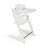 Stokke Tripp Trapp High Chair (White) with Stokke Tray (White) - Includes Tripp Trapp Chair & Baby Set 2 for Children 6-36 Months - Adjustable, Ergonomic & Easy to Clean
