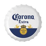 UZIOR Corona Decorative Vintage Metal Bottle Caps Tin Signs Cafe Beer Bar Bedroom Decoration Plat 13.8" Inches Wall Art Plaque Home Decor(White Border) æ