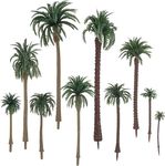 Yetaha 48 PCS Model Trees Model Coconut Palm Tree, Scenery Model Plastic Palm Tree Miniature Landscape Scenery Diorama Model Tree for Cake Decorations Aquarium Plants Outdoor Home Garden Decor