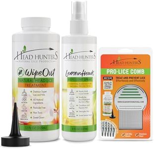 Head Hunters Specialist Pro Head Lice Treatment Kit - All-Natural Wipeout Lice Shampoo Treatment Kit with Lice Repellent Spray & Lice Comb - Kill Head Lice, Safe Lice Removal