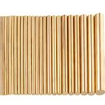 Hotop 24 Pcs Brass Rods Round Brass Pins for Knife Handles Assorted Diameter 1.5-8 mm for 100 mm Length Brass Rod Lathe Bar Brass Round Stock for Drift Punches Shaft DIY Craft Model Plane Ship Car