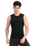 Athmonk Compression Vest Tank Body Shaper Without Sleeve for Men - Gym Shirt for Men Men Shapewear - Keep Dry Tight Skin Fit - Breathable Inner for Men Sports Wear Workout Gym Sports - Black, XL