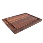 Boos Block BBQ Deluxe Walnut - Wooden Chopping Board with Handle - Side Grip - Butchers Block Chopping Board - Meat Carving Board - 18 x 12 x 1,5 Inches