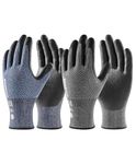 LANON Gardening Gloves for Men, 2 Pairs Nitrile Coated Garden Gloves with Grip, Breathable B.COMB AIR Technique, Dusty Olive & Bluebird, Large