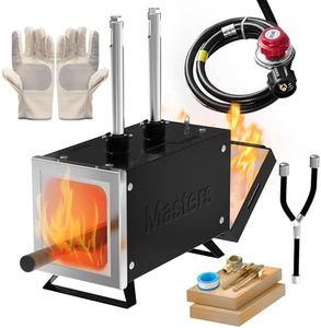MMasters 2 Burner Propane Forge Kit – Square Mini Gas Forge with Base for Knife Making, Blacksmithing & Farrier Tools