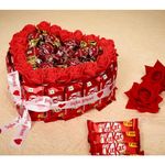 Tasha Forever Gift Hamper Assorted Chocolate Gift Hamper For Birthday, Anniversary Rakhi Chocolate Gift Combo 18 Kitkat, 11 Deluxe, 20 Artificial Flowers, 1 Kg