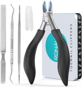 RONAVO Nail Clipper Set - Ingrown Toenail Treatment & Toenail Clippers for Thick Nails - Heavy Duty Professional Toe Nail Clippers for Men & Elderly, Large Toenail Scissors for Seniors/Mens/Women