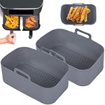 2Pcs Silicone Pot Double Air Fryer Liners Basket, Rack Accessories for Ninjas Dual Air Fryer, Oven, and Microwave