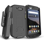 BELTRON CAT S48c Case with Clip, Heavy Duty Belt Clip with Swivel Clip for CAT S48c (Sprint Verizon Unlocked S48c) Features: Secure Fit & Built-in Kickstand (Durable, Reliable & Lightweight) - Black