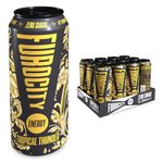 Furocity Sugar Free Energy Drink, Tropical Thunder, 157mg Caffeine, Low Calorie, Zero Sugar, High in Vitamins C, B6, B12, Taurine, Vegan, 12 x 500ml Cans