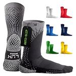 LUX Anti Slip Sport Grip Socks GripArray™ (Patented) Non-Slip Grips Technology, Black, One Size