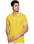 Max Men's Half Sleeves Slim Fit Solid Polo (YELLOW_L)