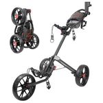 Caddytek Caddylite 15.3 V2-Deluxe Quad-Fold Golf Push Cart Version 2, Black, One Size