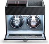 Zyncove Automatic Double Watch Winder with Storage Box, Watch Winders for 2 Watches, Automatic Watch Winder Box with Quiet Motor Display Case for Men and Women