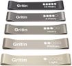 Gritin Resistance Bands, Set of 5 Skin-Friendly Resistance Fitness Exercise Loop Bands with 5 Different Strength Levels - Travel Carrying Case Included - Ideal for Home, Gym, Yoga, Training