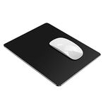 VAYDEER Gaming Mouse Pad Hard Metal Slim Aluminum Mouse Pad Mat Waterproof Quick and Accurate Move Non-Slip Base, Smooth Surface, Anti-Fray Stitched Edges for Gaming and Office(Small,Black,23*18 cm)