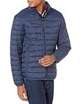 Amazon Essentials Men's Packable Lightweight Water-Resistant Puffer Jacket (Available in Big & Tall), Navy, Large
