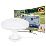 Long Range Outdoor rv Antenna Outdoor Digital HDTV Antenna,Outdoor tv Antenna for Smart tv Amplifier Signal Booster 16ft Coaxial Cable - for Camper, RV Trailer Truck Caravan Boat - rv Antennas White