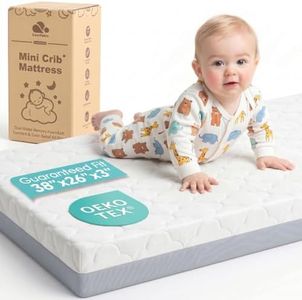 DeerFable Dual Sided Pack and Play Mattress, 3 Inch Thick Soft & Firm Memory Foam Breathable Portable Pack n Play Mattresses, 4 in1 Baby Playpen Mattresses with Removable Washable Cover - 38x26x3 Inch