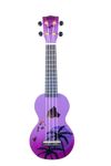 Mahalo Designer Series Soprano Ukulele Hibiscus Purple Burst With Bag - MD1HBPPB