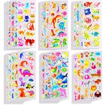 OWill 40 Shees of 1000 Children's Reward Stickers 3D Stickers Sheets Puffy Stickers for Toddlers Rewarding Gifts Scrapbooking Party Bag Fillers Including Animals, Dinosaurs, Numbers, Fruits, Stars