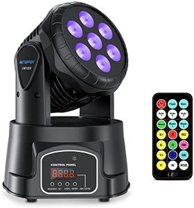 BETOPPER Testa mobile LED luci DJ DMX, 7x8W RGBW luci da discoteca con telecomando/attivazione sonora, fascio di luce Wash Beam per feste, club, concerti, matrimoni, eventi discoteca