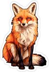 Fox Sticker Souvenir Window Decal Vinyl Small Waterproof for Water Bottle Mug Passport Book Scrapbook Notebook Laptop Tumbler Skateboard Computer Phone Size 4" Funny Gift ID44990