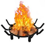 Mondazie 24 Inch Round Fire Pit Grate with 10 Bars for Firepit, Heavy Duty Firewood Log Burning Rack Holder for Fireplace Hearth Wood Stove and Outdoor Campfire, Black