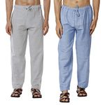 Aatman One Size Men's Eco-Friendly Cotton Pyjama Pack of 2 | Fits Waist Size 28 to 36 Inches_AT31AT17