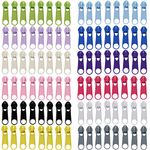DOITEM 96Pcs Zipper Repair Kit Zipper Replacement 3# Zipper Pull Rescue Kit for Clothing Jackets Purses Luggage Backpacks (12 Colors)