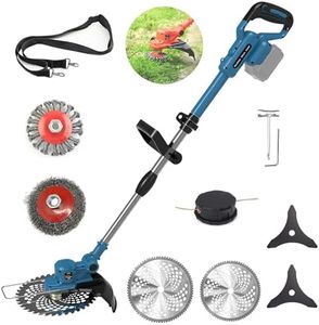 Akku Rasentrimmer für Makita-Akkus mit 5 Klingentypen Bürstenlose Rasentrimmer mit Unkrautbürste(ohne Akku) (Blue)
