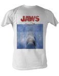 Jaws 1970's Shark Spielberg Movie Amity Island Poster Adult White T-Shirt