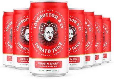 Longbottom & Co. Virgin Bloody Mary Mix Tomato Juice | Premium Cocktail Mixer Made with Fresh Pressed Tomatoes | Low in Sodium, Vegan, Non-GMO, | No Artificial Flavors | 7.5 Fl Oz Cans (24 Pack)
