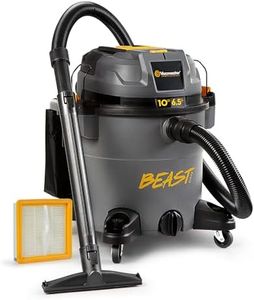 Vacmaster Professional Beast Series FLT+10-Gallon 6.5 Peak HP Wet/Dry Shop Vacuum with HEPA Media Filter, Manual Filter Cleaning System, Power Tool Sync Technology- VJN1012PF 0201