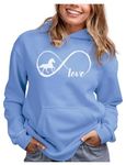 Tstars Infinity Love Horse Hoodie Women Teen Girls Equestrian Horseback Riding Sweatshirt Hoodies Medium California Blue