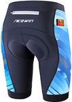 Womens Bike Shorts 4D Gel Pading Cycling Spinning Biker Bicycle Short with Pockets Wide Waistband Blue M