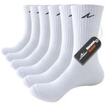 Niorasen Cushioned Sports Socks for Men & Women, Combed Cotton Running Socks, Seamless Crew Gym Socks, 3 Pairs Athletic Golf Socks for Walking, Hiking, Cycling