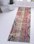 Unique Loom Sedona Collection Distressed, Southwestern, Vintage, Modern, Over-Dyed, Abstract Area Rug (2' 2 x 6' 7 Runner, Multi/Beige)