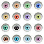 GraceAngie 40PCS (20Pairs) 18mm Mixed Color Lucky Evil Eyes Animal Doll Eyes Round Flatback Scrapbooking Dome Cabochons for Cameo Pendant Settings