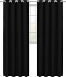 Utopia Bedding Blackout Curtains 96 Inches Length 2 Panels, Thermal and Sound Insulated Grommet Drapes for Bedroom, Kitchen and Living Room (52x96 Inches, Black, Set of 2)