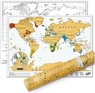 Luckies of London Scratch Off World Map Original Travel Size | Mini Travel Map To Track Travels | Scratch Art & World Map Wall Art For Office Decor | Travel Journal Alternative | Travel Gifts | Small